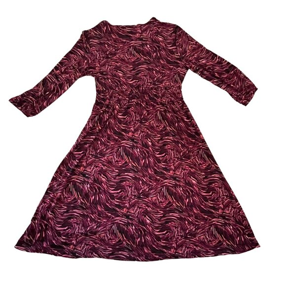 Style and Co V Neck Dress Womens S Pink Black Abstract Print 3/4 Sleeve Elastic - Picture 10 of 12